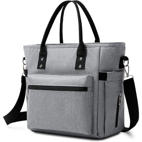 Large Insulated Lunch Bag for Women, Tote for Work, Picnic & Outdoor Grey - Picture 1 of 7